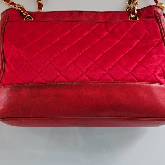 CHANEL Satin Lambskin Chain Shoulder Bag Quilted Ball Charm Gold Hardware - Picture 7 of 16